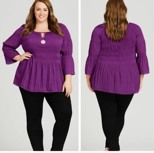 Fit & Flare Bell Sleeve Blouse